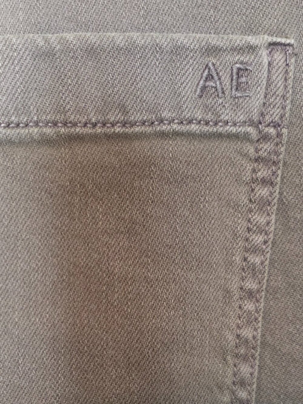 American Eagle Super High-Rise Baggy Wide Leg Olive Women's Jeans, Size 0 Reg - Picture 3 of 9